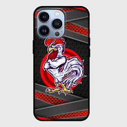 Чехол для iPhone 13 Pro Боевой петух, цвет: 3D-черный