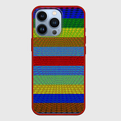Чехол для iPhone 13 Pro Яркие полосы, цвет: 3D-красный