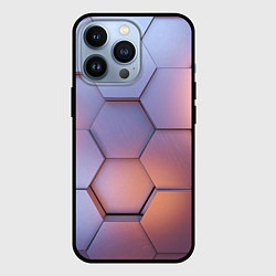 Чехол для iPhone 13 Pro Металлические шестиугольники, цвет: 3D-черный