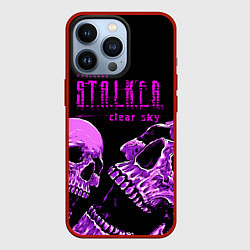 Чехол для iPhone 13 Pro Stalker skull, цвет: 3D-красный