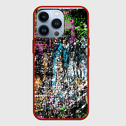 Чехол для iPhone 13 Pro Красочный фон в стиле гранж, цвет: 3D-красный