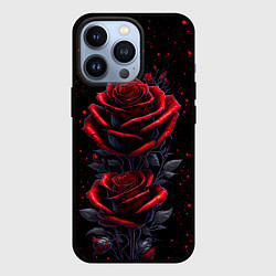 Чехол для iPhone 13 Pro Готические розы в космосе, цвет: 3D-черный