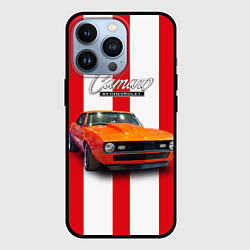 Чехол для iPhone 13 Pro Ретро маслкар Chevrolet Camaro SS 1968 года, цвет: 3D-черный