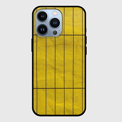 Чехол iPhone 13 Pro Жёлтый фон и чёрные параллельные линии