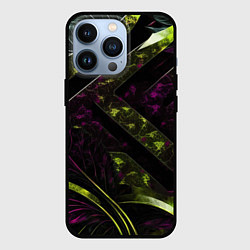 Чехол iPhone 13 Pro Темные фиолетовые и зеленые вставки