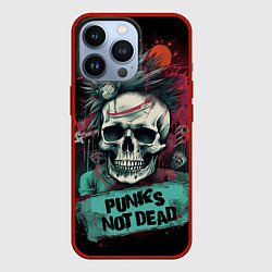 Чехол для iPhone 13 Pro Punks not dead, цвет: 3D-красный