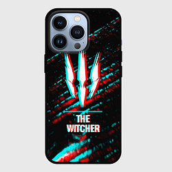 Чехол для iPhone 13 Pro The Witcher в стиле glitch и баги графики на темно, цвет: 3D-черный