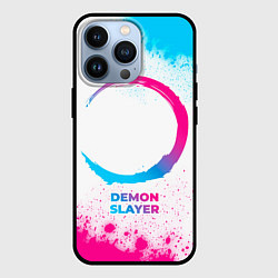 Чехол для iPhone 13 Pro Demon Slayer neon gradient style, цвет: 3D-черный