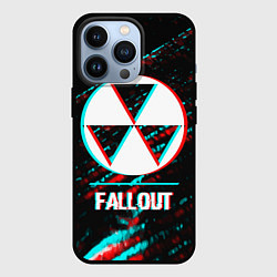 Чехол для iPhone 13 Pro Fallout в стиле glitch и баги графики на темном фо, цвет: 3D-черный
