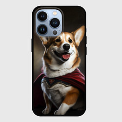 Чехол для iPhone 13 Pro Корги в красном плаще, цвет: 3D-черный