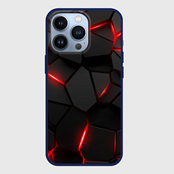 Чехол для iPhone 13 Pro Плиты с красной подсветкой, цвет: 3D-тёмно-синий