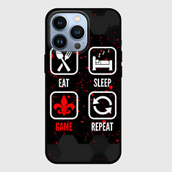 Чехол для iPhone 13 Pro Eat, sleep, Saints Row, repeat, цвет: 3D-черный