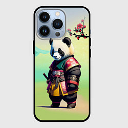 Чехол для iPhone 13 Pro Панда-самурай - цветущая сакура, цвет: 3D-черный