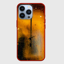 Чехол для iPhone 13 Pro Оранжевые тени и краски, цвет: 3D-красный