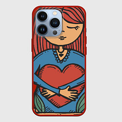 Чехол iPhone 13 Pro Девочка с большим любящим сердцем