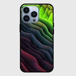 Чехол для iPhone 13 Pro Объемные волнистые полосы, цвет: 3D-черный