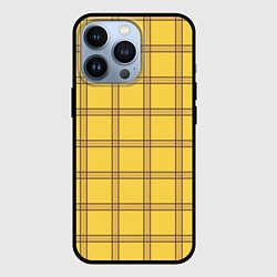 Чехол для iPhone 13 Pro Желто-коричневая клетка, цвет: 3D-черный