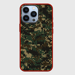 Чехол iPhone 13 Pro Зелено - коричневый камуфляж