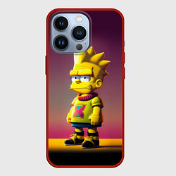 Чехол для iPhone 13 Pro Барт Симпсон - нейросеть, цвет: 3D-красный