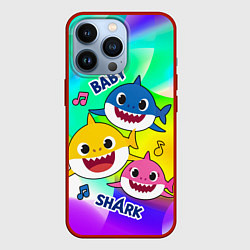 Чехол для iPhone 13 Pro Baby Shark Brooklyn and friends, цвет: 3D-красный