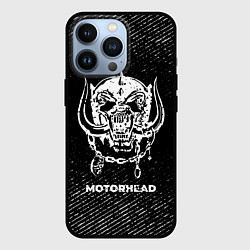 Чехол для iPhone 13 Pro Motorhead с потертостями на темном фоне, цвет: 3D-черный