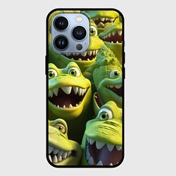 Чехол для iPhone 13 Pro Много крокодилов, цвет: 3D-черный