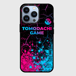 Чехол для iPhone 13 Pro Tomodachi Game - neon gradient: символ сверху, цвет: 3D-черный