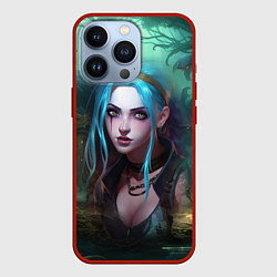 Чехол для iPhone 13 Pro Jinx fantasy art Arcane League of Legends, цвет: 3D-красный