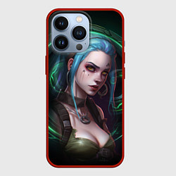 Чехол для iPhone 13 Pro Jinx art Arcane League of Legends, цвет: 3D-красный