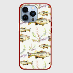 Чехол для iPhone 13 Pro Рыбное семейство, цвет: 3D-красный
