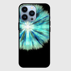 Чехол для iPhone 13 Pro Тай-дай бирюзовый круг, цвет: 3D-черный