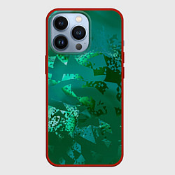Чехол iPhone 13 Pro Зелёные обрывки фигур