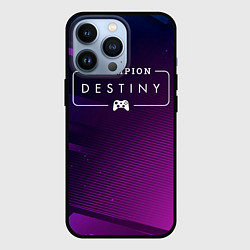 Чехол для iPhone 13 Pro Destiny gaming champion: рамка с лого и джойстиком, цвет: 3D-черный