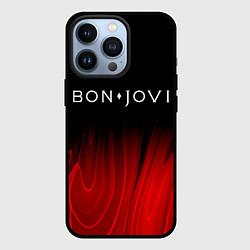 Чехол для iPhone 13 Pro Bon Jovi red plasma, цвет: 3D-черный