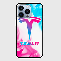 Чехол для iPhone 13 Pro Tesla neon gradient style, цвет: 3D-черный