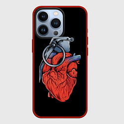 Чехол для iPhone 13 Pro Сердце гараната, цвет: 3D-красный