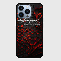 Чехол для iPhone 13 Pro Cyberpunk 2077 Phantom liberty red fire, цвет: 3D-черный