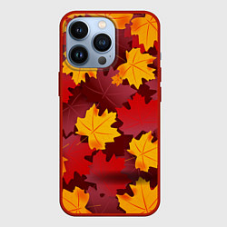 Чехол iPhone 13 Pro Кленовые листья паттерном