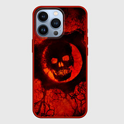 Чехол для iPhone 13 Pro Gears of War красный, цвет: 3D-красный