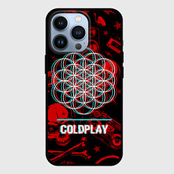 Чехол для iPhone 13 Pro Coldplay rock glitch, цвет: 3D-черный