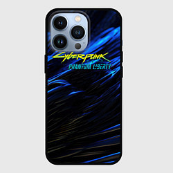 Чехол iPhone 13 Pro Black blue cyberpunk phantom liberty