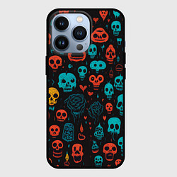 Чехол для iPhone 13 Pro Skull party, цвет: 3D-черный