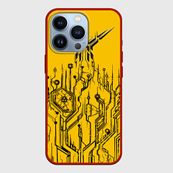 Чехол iPhone 13 Pro Киберпанк Yellow-Black