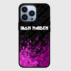 Чехол для iPhone 13 Pro Iron Maiden rock legends: символ сверху, цвет: 3D-черный
