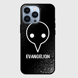 Чехол iPhone 13 Pro Evangelion glitch на темном фоне
