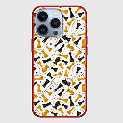 Чехол для iPhone 13 Pro Шахматные фигуры - Chess, цвет: 3D-красный