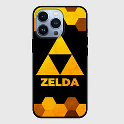 Чехол для iPhone 13 Pro Zelda - gold gradient, цвет: 3D-черный