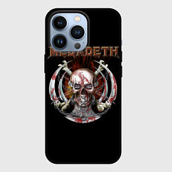 Чехол для iPhone 13 Pro Megadeth - боевой череп, цвет: 3D-черный