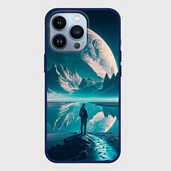 Чехол для iPhone 13 Pro Человек на неизвестной планете, цвет: 3D-тёмно-синий