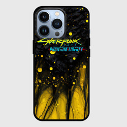 Чехол для iPhone 13 Pro Cyberpunk 2077 phantom liberty black gold, цвет: 3D-черный